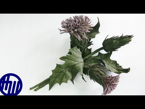 Видео: Как сделать брошь Чертополох. Мастер класс. DIY. Часть 2
