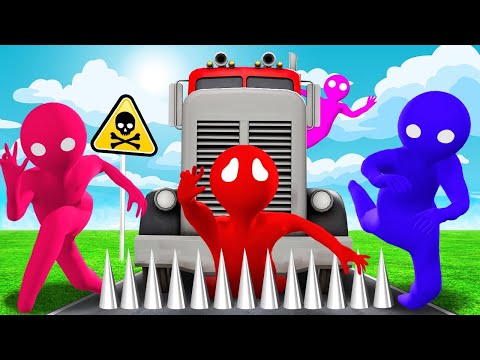 Видео: ЭТО БЫЛО НЕИЗБЕЖНО! ШИПЫ vs ГРУЗОВИК С ЛЮДЬМИ! УГАР ДО СЛЕЗ В GANG BEASTS