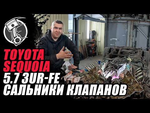Видео: Toyota Sequoia 5.7 3ur-fe Сальники клапанов
