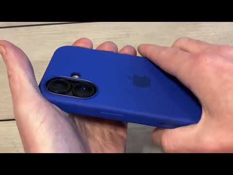 Видео: Официальный силиконовый чехол Apple iPhone 16 с MagSafe и управлением камерой — Ultramarine ​​​​​...
