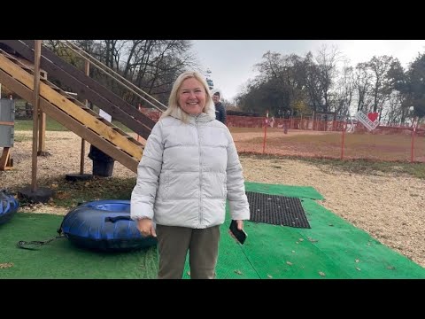 Видео: Адыгея. Катаемся на плюшках без снега. Савранская канатная дорога. 