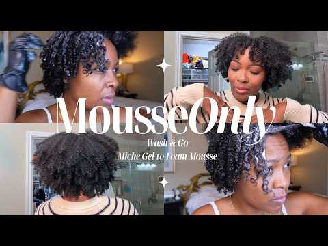 Видео: Wash & Go Session | Натуральные волосы 4a/4b | Пенящийся гель-мусс Miche