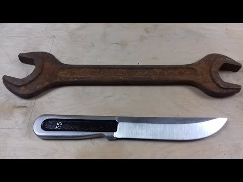 Видео: Нож из большого ключа(55-50 мм)/ Big key knife.