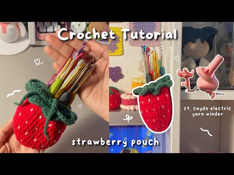 Видео: 🍓Вязаный крючком мешочек для клубники х Ft. Caydo Electric Yarn Winder