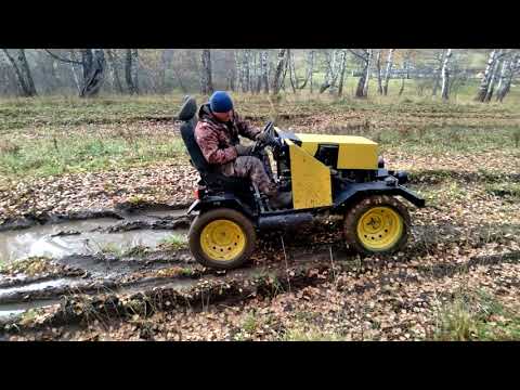 Видео: минитрактор ИЗ ВАЗ 2106, 2109,2121 покатушки