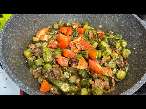 Видео: Вкусная жареная бамия #кулинария #уличныйрыноквВеликобритании #вкуснятина