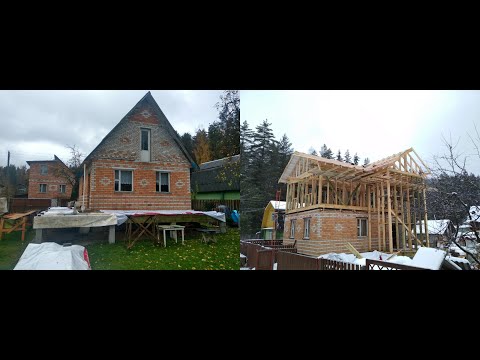 Видео: Каркасная надстройка 2 этажа с вынесенной лестницей.