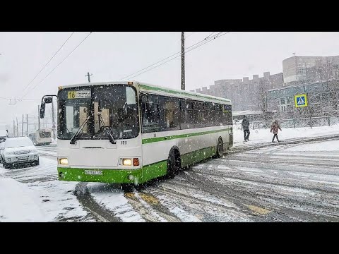 Видео: Автобус, маршрут №16 ЛиАЗ-5293.53 б.323 (21.01.2022) Санкт-Петербург