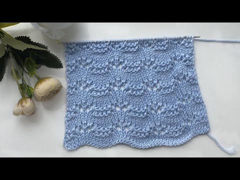 Видео: Узор спицами "Волны"