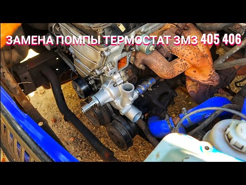 Видео: Газель Замена помпы термостат ЗМЗ 405 406. Подробно.