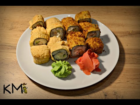 Видео: Роллы Темпура.  Жаренные Роллы в Кляре. Теплые Роллы. Темпурные Роллы. Роллы Дома.  Горячие Роллы