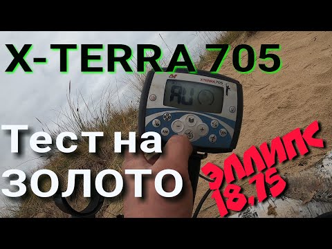 Видео: Тест Xterra 705 на золото. ~1гр. 585 Катушка Эллипс 18.75 I Gold Test