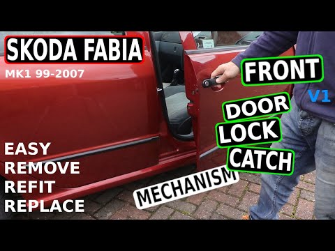Видео: Замок водительской двери SKODA FABIA RHD (Mk1 99-07)