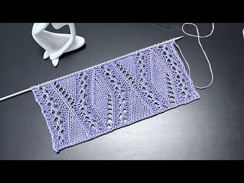 Видео: Ажурные ромбы с вертикальной волной | Мастер-класс и схема узора.