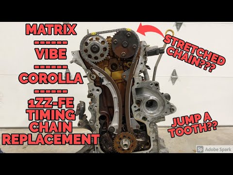 Видео: Инструкция по замене цепи ГРМ 1ZZ-FE 1.8L — для Toyota Matrix, Toyota Corolla и Pontiac Vibe