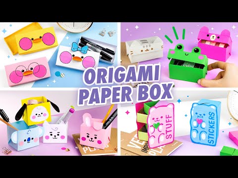 Видео: 4 Идеи Оригами Коробочек из бумаги | Origami Pencil Box & Organizer ideas