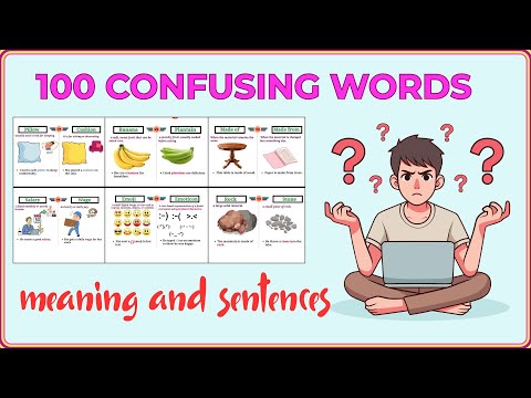Видео: Урок 256: 100 пар часто путаемых слов со значениями и предложениями | Не перепутайте!