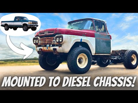 Видео: Замена шасси: адаптация классического Ford к 7.3 турбодизелю!