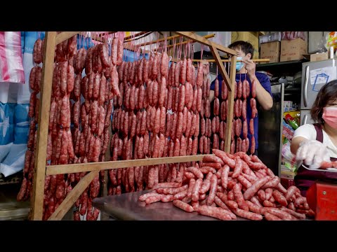 Видео: Падение колбасы! Приготовление гриль-османтусовой колбасы - Тайваньская уличная еда