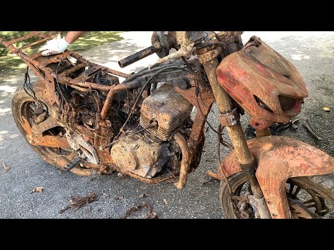 Видео: Полное восстановление старых мотоциклов кавасаки | Восстановленный двухтактный двигатель Rebel