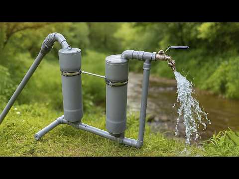 Видео: Я делаю водяной насос из ПВХ-труб, которому не нужно электричество⚡❌
