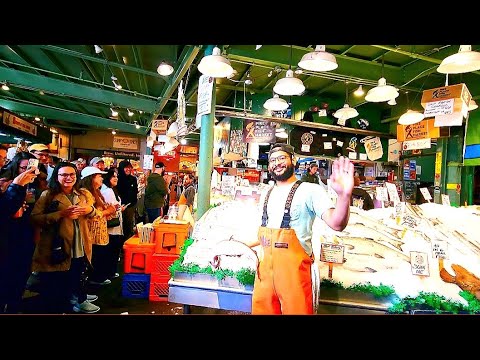 Видео: WOW! Знаменитое шоу с рыбой в Сиэтле|  Seattle's Famous Fish Throwing Show