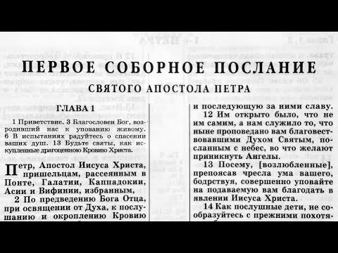 Видео: Библия. 1-е послание Петра. Новый Завет (читает Игорь Козлов)