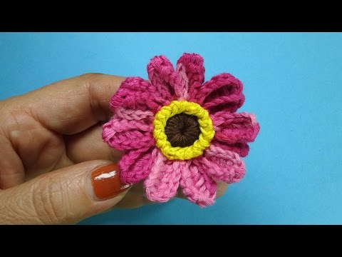 Видео: Махровая ромашка Crochet chamomile вязаные цветы 85