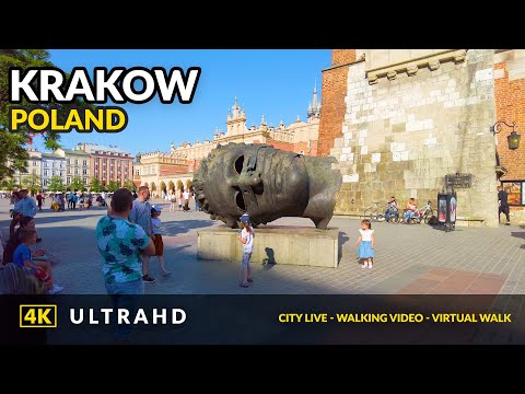 Видео: 4K Старый город Кракова 2021 Польша - Городская жизнь - городская жизнь