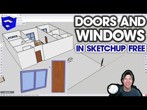 Видео: Добавление ДВЕРЕЙ И ОКОН на план этажа в SketchUp бесплатно!