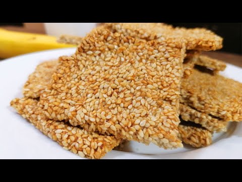 Видео: ВСЕГО 2 ИНГРЕДИЕНТА! Хрустящие КОЗИНАКИ из кунжута без сахара и меда! Восточные Сладости. Перекус ПП