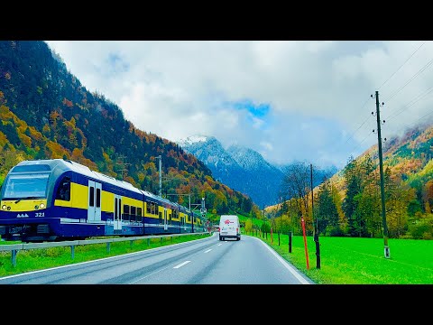 Видео: 🇨🇭Вождение в Швейцарии | Вид на золотую осень в швейцарских Альпах 🍁 Лаутербруннен Штехельберг