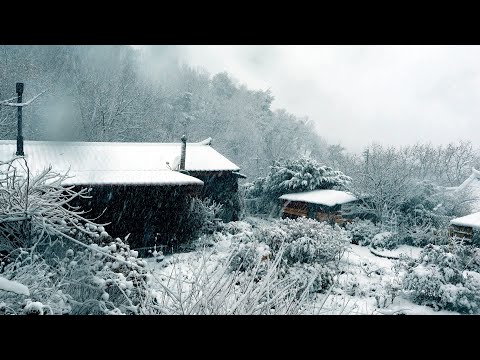 Видео: Первый снег этой зимы~ Дом в корейской горной деревне посреди снежной бури~!!