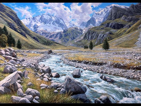 Видео: Пишем масляными красками, картина "Гора Уллу-Тао". Artist Alik Oleynik.