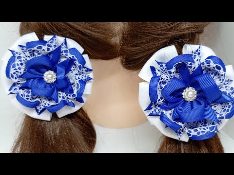 Видео: МК. Школьные бантики с ажуром из репсовой ленты.