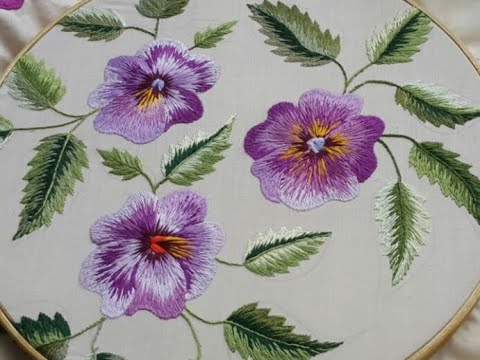 Видео: Вышивка гладью для начинающих. Stitch embroidery for beginners.