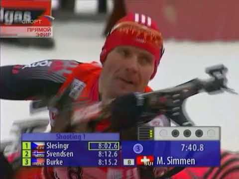 Видео: БИАТЛОН. КМ 2006-07. Поклюка (Словения). Мужчины. Спринт 10 км. (Спорт). 18.01.2007.