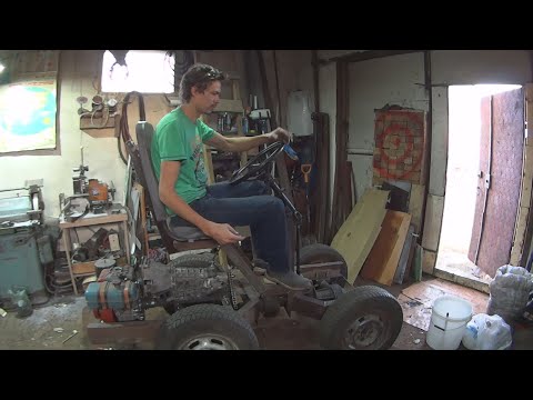 Видео: Мини трактор часть 2 коробка, рулевое, рама, мотор.