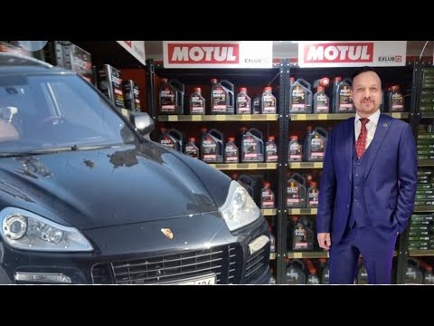 Видео: масло MOTUL 0w40 в Porsche Cayenne turbo.