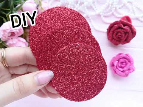 Видео: 🎉3 круга и такая красота!🌹Блестящая роза из глиттерного фоамирана легко!
