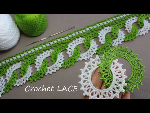 Видео: Beautiful and very easy to crochet LACE for beginners PATTERN circle Ленточное кружево крючком КАЙМА