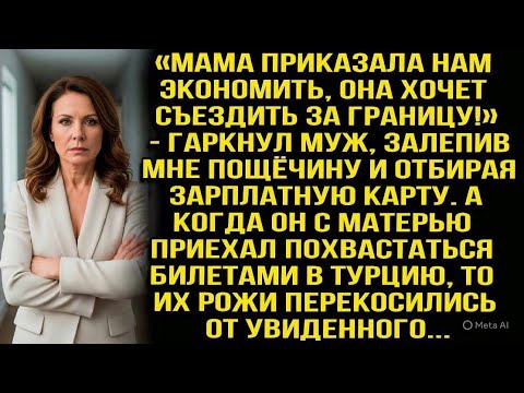 Видео: «Мама приказала экономить, она хочет съездить за границу!»  Муж залепил пощёчину и отобрал карту...