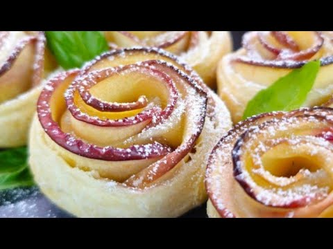 Видео: Розочки с Яблоками. Сказочный Десерт из Сдобного Теста!!!