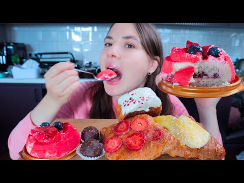 Видео: МУКБАНГ депрес, круглый круассан, булочки и пирожные сладкий mukbang