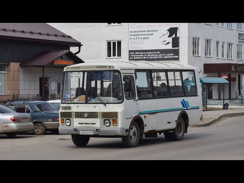 Видео: Автобус ПАЗ-32053-110-07 (К 664 ВА 122). Покатушки от Берёзовки до Бажёво.