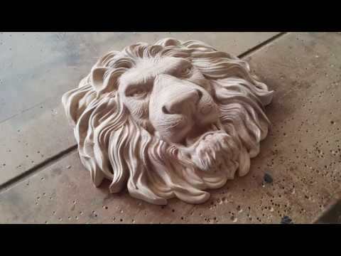 Видео: Lion`s head with CNC. Голова льва на ЧПУ