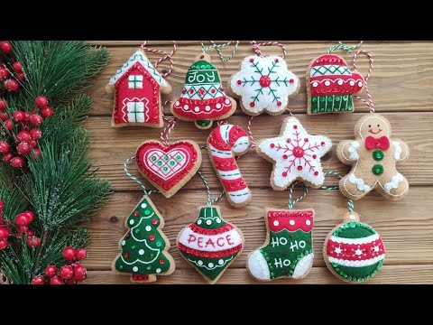 Видео: Фетровые игрушки "Gingerbread Santa" от Bucilla + процесс пошива игрушки
