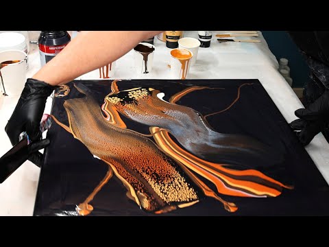 Видео: Наложение лент и штрихов – Земляные металлические краски – Акриловая заливка