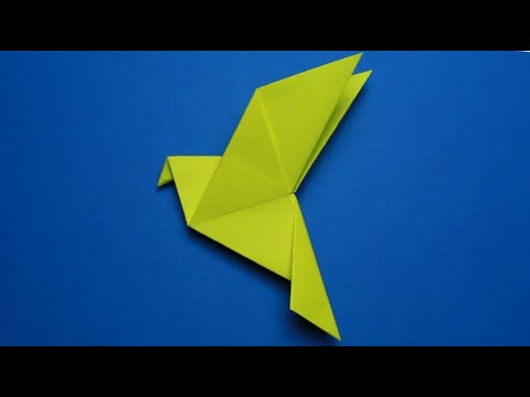 Видео: Как сделать голубя из бумаги. Оригами голубь