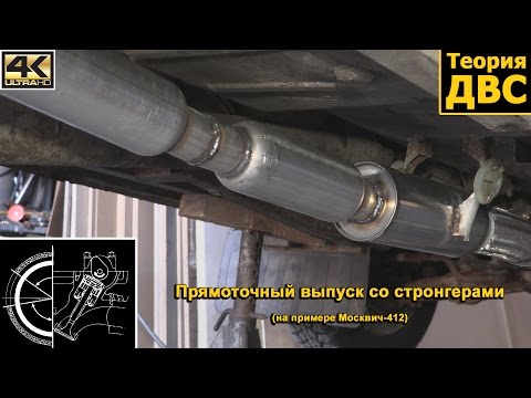 Видео: Теория ДВС: Прямоточный выпуск со стронгерами (на примере Москвич-412)